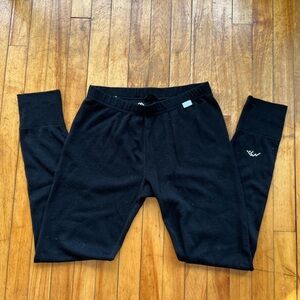 Merino Tech Women’s Black 100% Super Fine Merino Wool Base Layer Pants Large